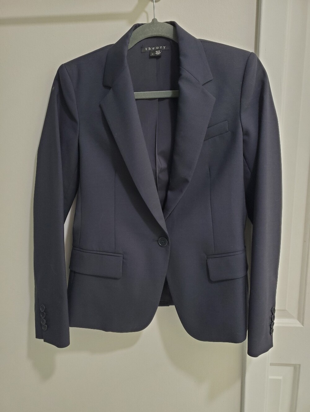 Theory Navy Single-Button Blazer